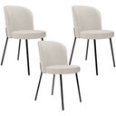 Ver imagem 1 de Kit 3 Cadeiras Sala de Jantar Estofada Gavi L02 Linho Cru - Lyam Decor