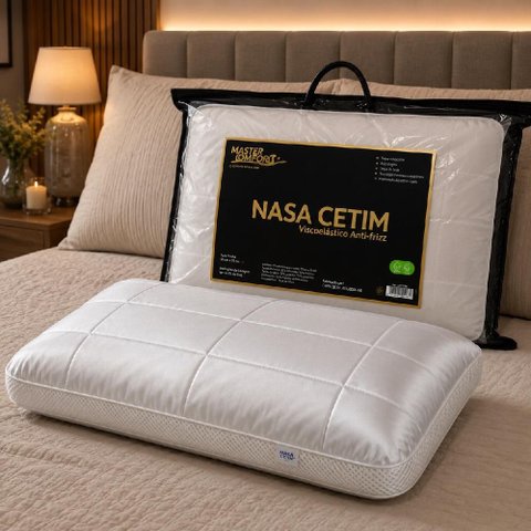 Travesseiro Nasa Capa Cetim Antifrizz Memory Foam Anatômico