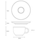 Ver imagem 4 de Conjunto 4 Pratos Rasos 26,5cm 4 Xícaras Chá 200ml com Pires Exótica Porto Brasil Branco Cerâ