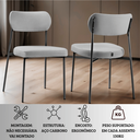Ver imagem 3 de Cadeira de Jantar Sienna Aço Carbono Pintura Epóxi Design Industrial Luxo Sala Estar Gourmet:linho C