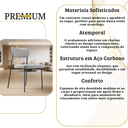 Ver imagem 7 de Cadeira de Jantar Sienna Aço Carbono Pintura Epóxi Design Industrial Luxo Sala Estar Gourmet:linho C