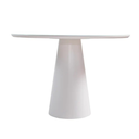 Ver imagem 1 de Mesa de Jantar Cone 120 Cm Tampo Laca Branca Base Branca