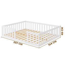 Cama Queen Size com Grade de Proteção Branco Enfus Shop Jm - 4