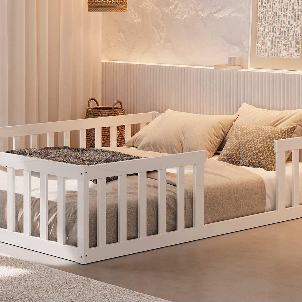 Cama Queen Size com Grade de Proteção Branco Enfus Shop Jm - 3