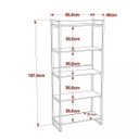 Ver imagem 4 de Estante de Livros Industrial Aço 80CMX187CM 5 Prateleiras Kuadra Marrom/Carvalho