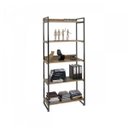 Ver imagem 3 de Estante de Livros Industrial Aço 80CMX187CM 5 Prateleiras Kuadra Marrom/Carvalho