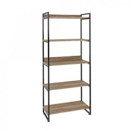 Estante de Livros Industrial Aço 80CMX187CM 5 Prateleiras Kuadra Marrom/Carvalho - 2 Estante de Livros Industrial Aço 80CMX187CM 5 Prateleiras Kuadra Marrom/Carvalho - 2