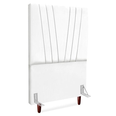 Cabeceira Solteiro 100 Cm com Frame Belgica Suede Branco Artte