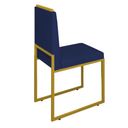 Ver imagem 4 de Conjunto Quatro Cadeiras Sala Jantar Barcelona Base Dourado:azul Marinho