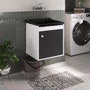 Ver imagem 5 de Tanque de Lavanderia 22 Lts + Gabinete Mdf Suspenso + Sifão Cor:preto
