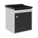 Ver imagem 1 de Tanque de Lavanderia 22 Lts + Gabinete Mdf Suspenso + Sifão Cor:preto