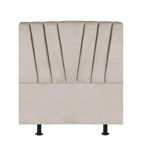 Cabeceira Estofada Bélgica 90cm Solteiro para Cama Colchão Box Quarto Suede Bege - Aurora Line