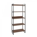 Ver imagem 2 de Estante de Livros Industrial Aço 80CMX187CM 5 Prateleiras Kuadra Marrom/Nogal