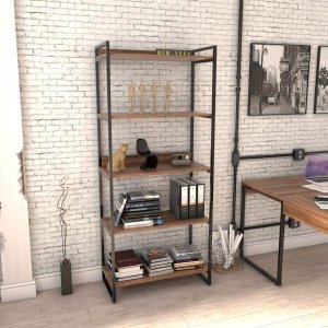 Estante para Livros Industrial 187cmx80cm 5 Prateleiras Kuadra