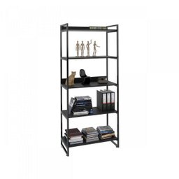 Estante de Livros Industrial Aço 80CMX187CM 5 Prateleiras Kuadra Preto/Onix - 3 Estante de Livros Industrial Aço 80CMX187CM 5 Prateleiras Kuadra Preto/Onix - 3