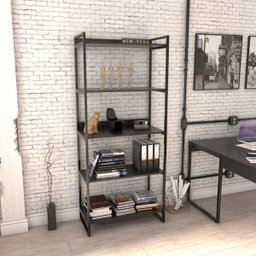 Estante para Livros Industrial 187cmx80cm 5 Prateleiras Kuadra - 1