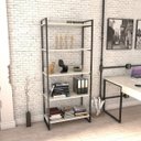 Ver imagem 1 de Estante de Livros Industrial Aço 80CMX187CM 5 Prateleiras Kuadra Branco/Snow