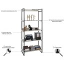 Ver imagem 5 de Estante para Livros Industrial 187cmx80cm 5 Prateleiras Kuadra