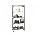 Ver imagem 3 de Estante de Livros Industrial Aço 80CMX187CM 5 Prateleiras Kuadra Branco/Snow