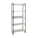 Ver imagem 2 de Estante de Livros Industrial Aço 80CMX187CM 5 Prateleiras Kuadra Branco/Snow