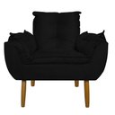 Ver imagem 2 de Poltrona Decorativa para Sala de Estar Opala Suede Preto - Montanaris Decor MD MONTANARIS DECOR