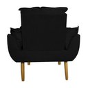 Ver imagem 3 de Poltrona Decorativa para Sala de Estar Opala Suede Preto - Montanaris Decor MD MONTANARIS DECOR