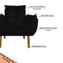Ver imagem 5 de Poltrona Decorativa para Sala de Estar Opala Suede Preto - Montanaris Decor MD MONTANARIS DECOR