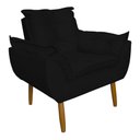 Ver imagem 1 de Poltrona Decorativa para Sala de Estar Opala Suede Preto - Montanaris Decor MD MONTANARIS DECOR