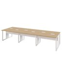 Ver imagem 3 de Plataforma de Trabalho 6 Pessoas 360cm Macadâmia com Branco F5 Office
