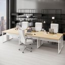 Ver imagem 1 de Plataforma de Trabalho 6 Pessoas 360cm Macadâmia com Branco F5 Office