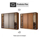 Ver imagem 4 de Guarda Roupa Casal Laredo 4 Portas Flex Nogueira/nude Prime com Vidro Reflecta - Demartêz