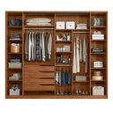 Ver imagem 3 de Guarda Roupa Casal Laredo 4 Portas Flex Nogueira/nude Prime com Vidro Reflecta - Demartêz