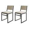 Kit 2 Cadeiras de Jantar Industrial Assento Estofado Veludo Bege Isa - 1