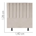 Ver imagem 3 de Cabeceira Estofada Cama Box Casal Carla 140cm Courino:bege