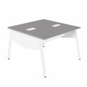 Ver imagem 1 de Plataforma de Trabalho para 2 Pessoas com Caixa de Tomadas 120cm Industrial Executive Cinza Sagrado e Branco