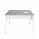 Ver imagem 5 de Plataforma de Trabalho para 2 Pessoas com Caixa de Tomadas 120cm Industrial Executive Cinza Sagrado e Branco