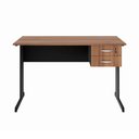 Ver imagem 2 de Mesa Escrivaninha Pés Metal 120cm x 60cm com Gaveteiro Suspenso 2 Gavetas F5 Office Cor:Nogal com