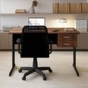 Ver imagem 7 de Mesa Escrivaninha Pés Metal 120cm x 60cm com Gaveteiro Suspenso 2 Gavetas F5 Office Cor:Nogal com