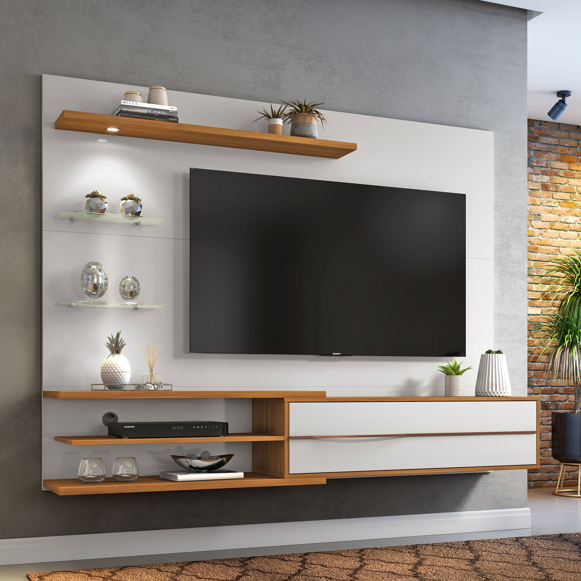 Painel Nt 1115 Para Tv Até 60 Polegadas Off White e Freijó Notável Móveis Menor preço em Painel Nt 1115 Para Tv Até 60 Polegadas Off White e Freijó Notável Móveis
