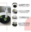 Ver imagem 5 de Prato Bandeja Giratória Sobrepo Centro Mesa Mdf Laqueado com Vidro Fixo 60cm