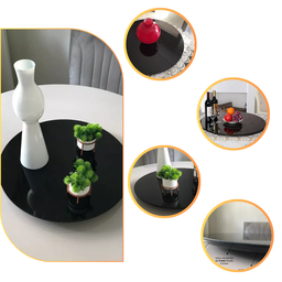 Prato Bandeja Giratória Sobrepo Centro Mesa Mdf Laqueado com Vidro Fixo 60cm - 8