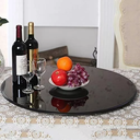 Ver imagem 7 de Prato Bandeja Giratória Sobrepo Centro Mesa Mdf Laqueado com Vidro Fixo 60cm