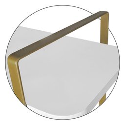 Kit 02 Prateleiras Tripla Hone de 25 Cm - Dourado/branco - 4 Kit 02 Prateleiras Tripla Hone de 25 Cm - Dourado/branco - 4