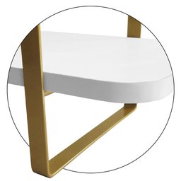 Kit 02 Prateleiras Tripla Hone de 25 Cm - Dourado/branco - 5 Kit 02 Prateleiras Tripla Hone de 25 Cm - Dourado/branco - 5