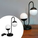 Ver imagem 2 de Abajur Luminaria de Mesa Jennifer com Interruptor com 2 Globos Vidro 10cm Decoração Casa Sala Quarto