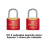 Kit com 2 Cadeados Papaiz Cr30 Vermelho Ka1 - 2