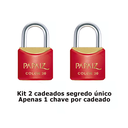 Ver imagem 2 de Kit com 2 Cadeados Papaiz Cr30 Vermelho Ka1