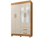 Ver imagem 1 de Guarda Roupa Leblon 4 Portas 2 Gavetas 5 Prateleiras Cinamomo Off