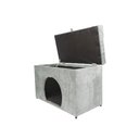 Ver imagem 2 de Puff Pet Baú Estofado para Cachorro e Gato - Cinza Claro