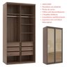 Guarda Roupa Casal Modulado 120cm com 2 Espelhos Reflecta 2 Portas de Correr 6 Gavetas Cabideiro - 2